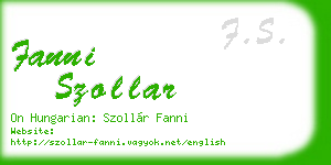 fanni szollar business card